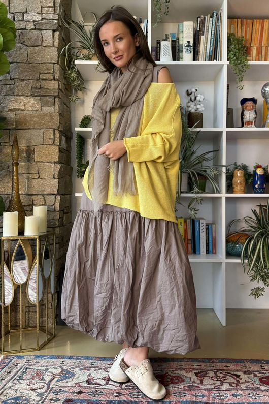 Conrad Slouch Cotton Knit Custard -